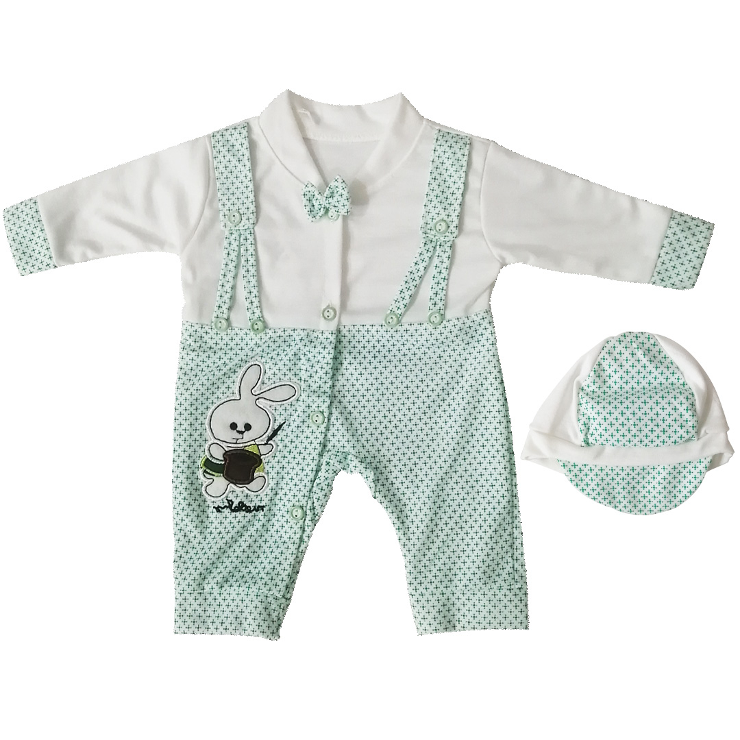 ست سرهمی و کلاه نوزادی مدل P22