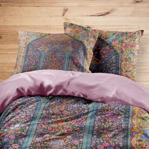 سرویس روتختی مدوپد طرح قالیچه قم محرابی گلدانی مدل C-Ghom123 یک نفره 4 تکه