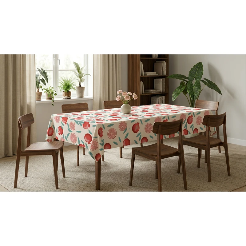رومیزی طرح ترک مدل انار کد T.100 سایز 220x140 سانتی‌متر