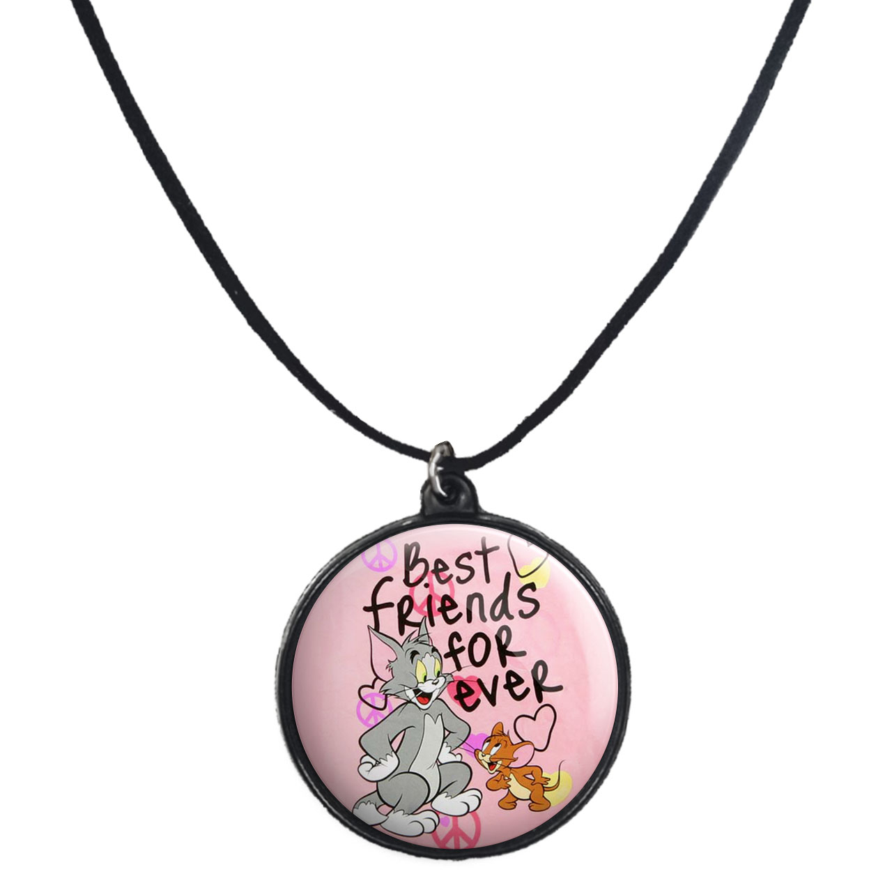 گردنبند پرمانه طرح تام و جری کد pmb.10774 مدل دو طرفه