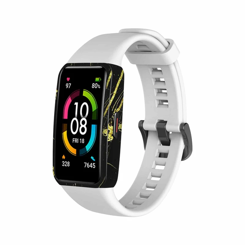  برچسب ماهوت طرح Graphite-Gold-Marble مناسب برای ساعت هوشمند هوآوی band 6