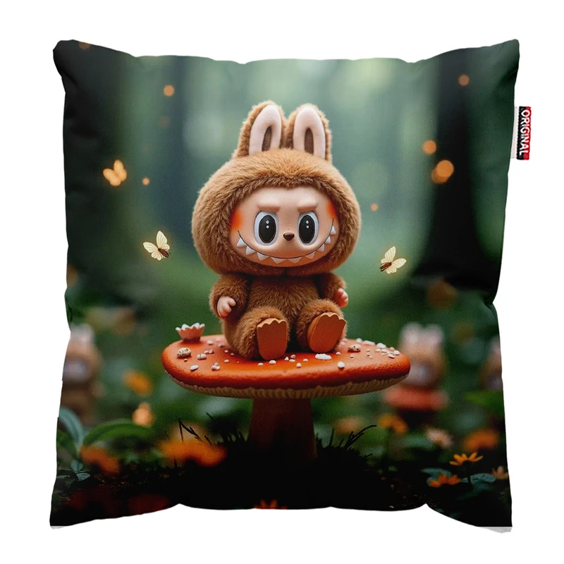 کوسن پاد آفرین مدل عروسک لبوبو کد PK301695 سایز 30*30 سانتی متر