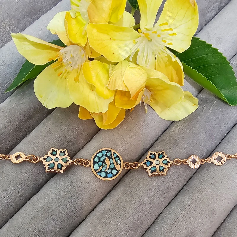 عکس شماره 3 : دستبند دست-ساز زنانه مدل فیروزه کوب کد s292