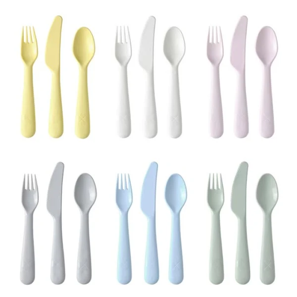 ست قاشق چنگال و کارد کودک ایکیا مدل کالاس بسته 18 عددی