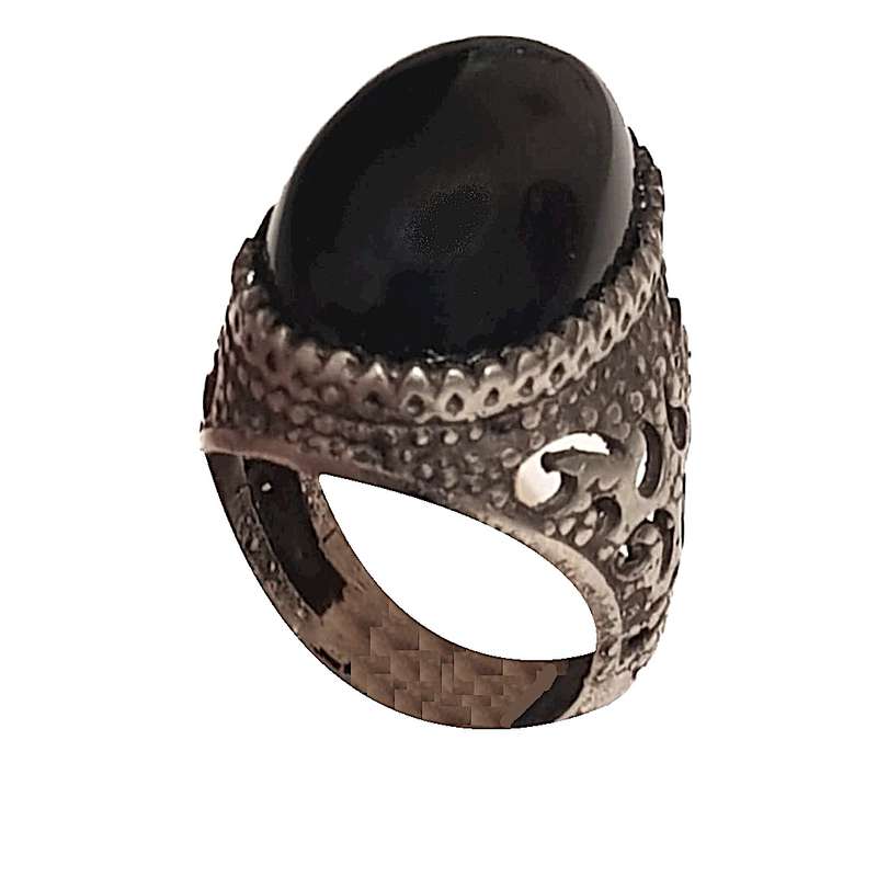 انگشتر نقره مردانه مدل عقیق شفت العبد یمانی SAY1