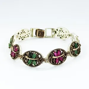 دستبند نقره زنانه سلین کالا مدل یاقوت و زمرد ce-As123