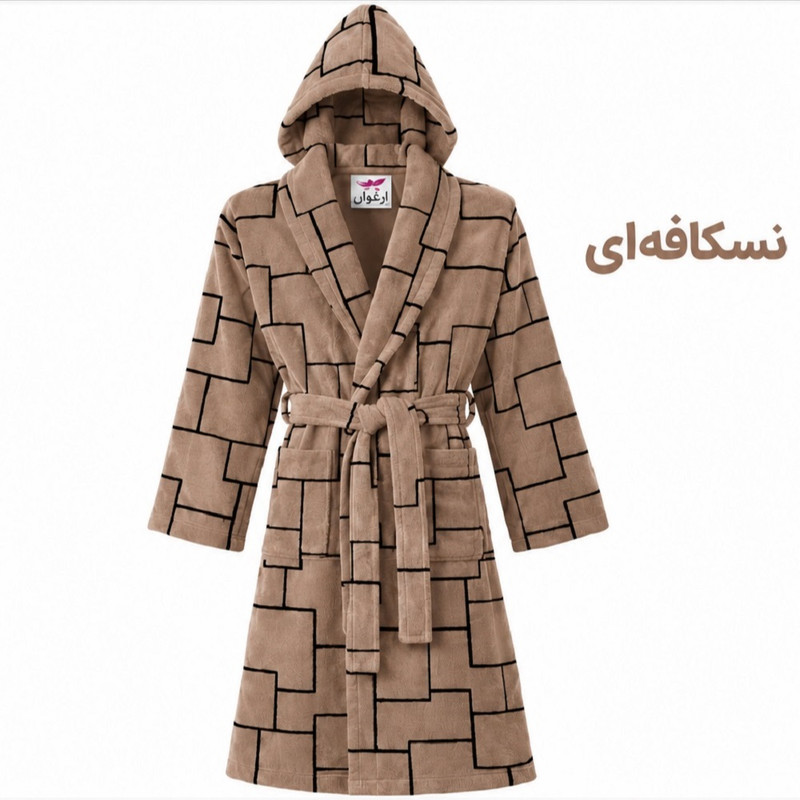 حوله پالتویی ارغوان مدل پازل سایز 125 مناسب برای قد 165 الی 180 سانتی‌متر