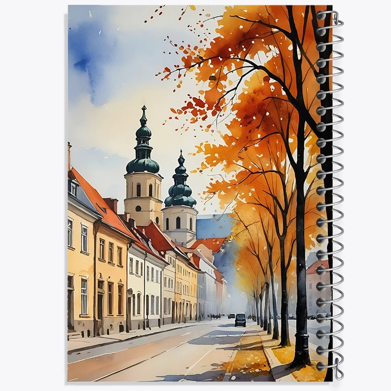 دفتر شطرنجی 50 برگ خندالو طرح منظره پاییزی کد N4401