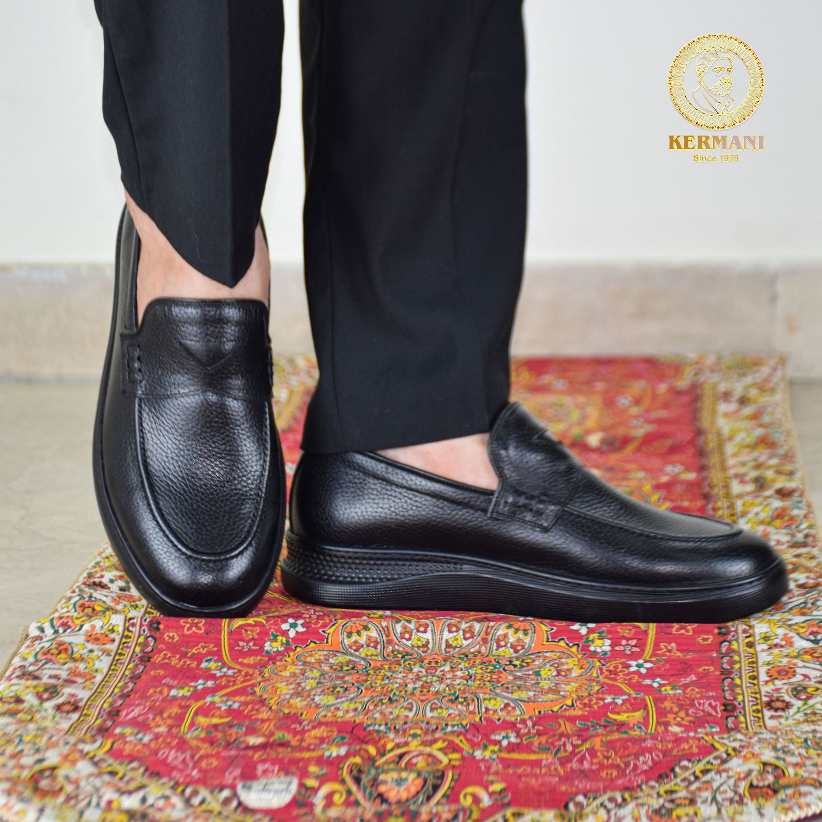 کفش کالج مردانه کرمانی مدل چرم دستدوز طبیعی فلوتر کد 514 رنگ مشکی -  - 3