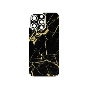 MAHOOT Graphite_Gold_Marble Cover Sticker for Apple iPhone 15 Pro Max