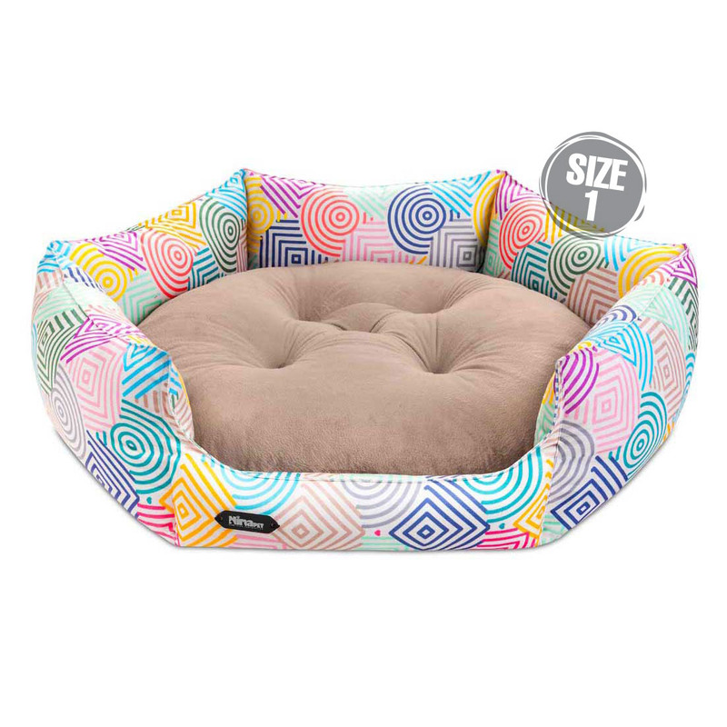 جای خواب سگ و گربه نیناپت مدل 6 ضلعی VIP طرح اشکال هندسی