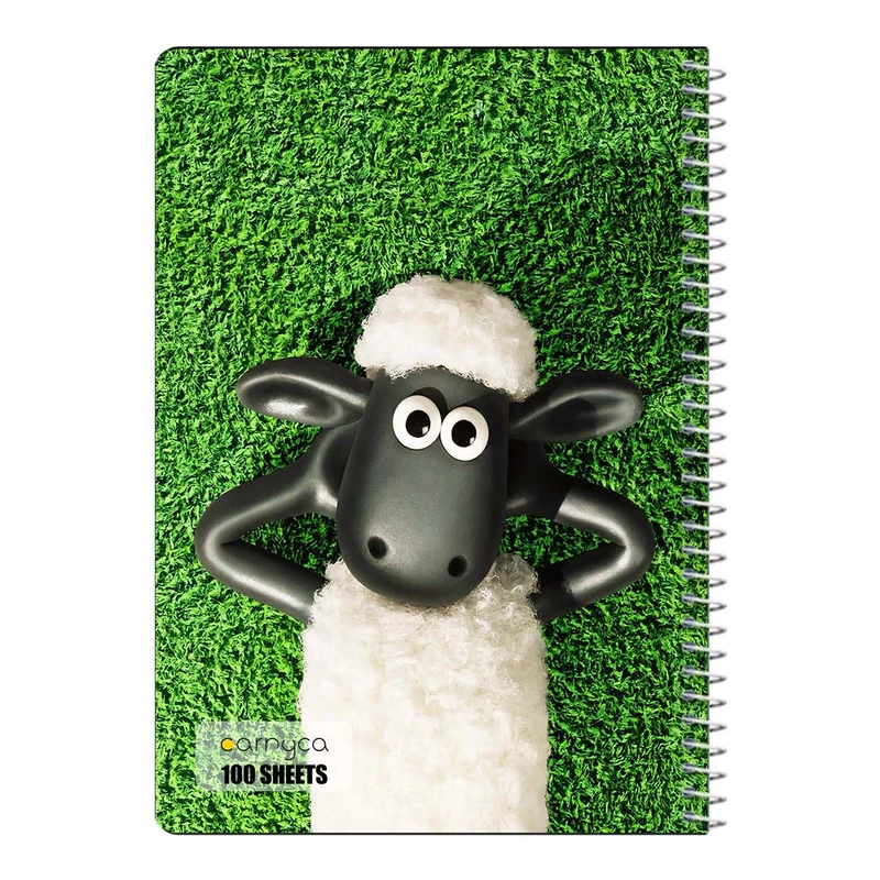 دفتر مشق 100 برگ سیمی کارنیکا طرح بره ناقلا shuan the sheep کد 30871