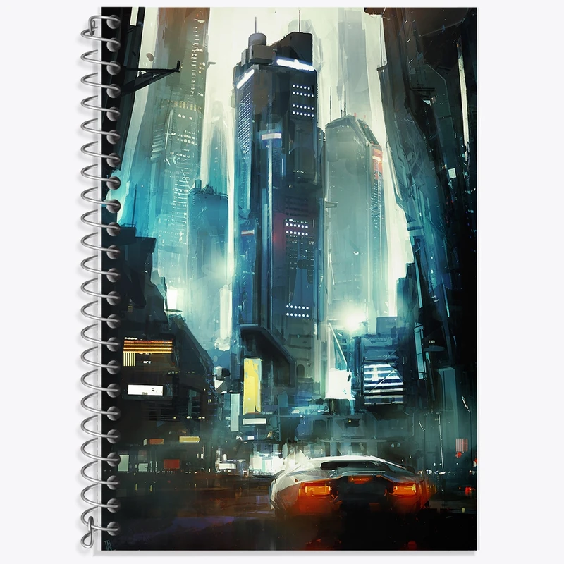 دفتر زبان 50 برگ خندالو مدل دو خط طرح خیابان و شهر کد F331