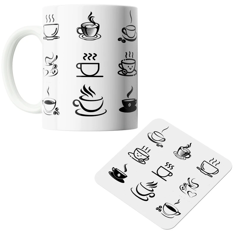 ماگ پاد آفرین مدل Coffee کد z379 به همراه زیر لیوانی