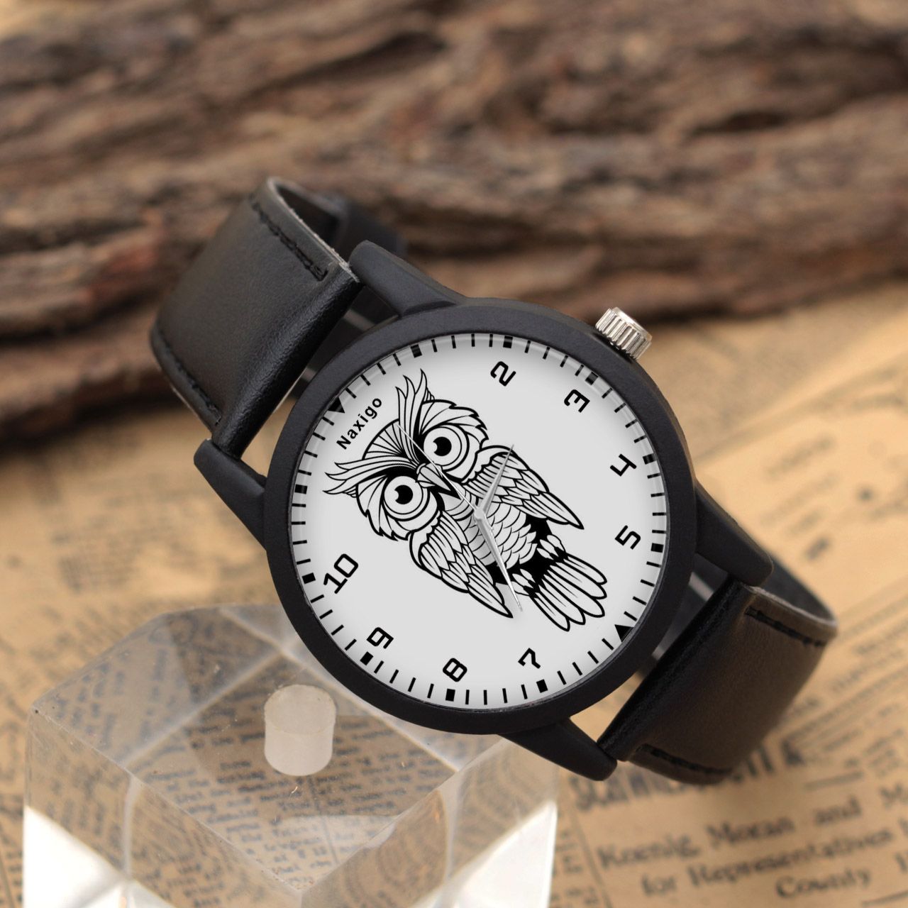 ساعت مچی عقربه ای ناکسیگو طرح جغد کد LF4251 -  - 4