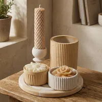 ست 6 تکه دکوری بتنی مدل رومیزی طرح باغ