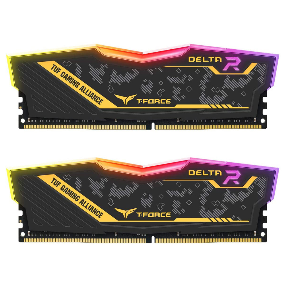 رم دسکتاپ DDR4 دو کاناله 2400 مگاهرتز  CL16 تیم گروپ مدل T-Force TUF Delta RGB ظرفیت 16 گیگابایت