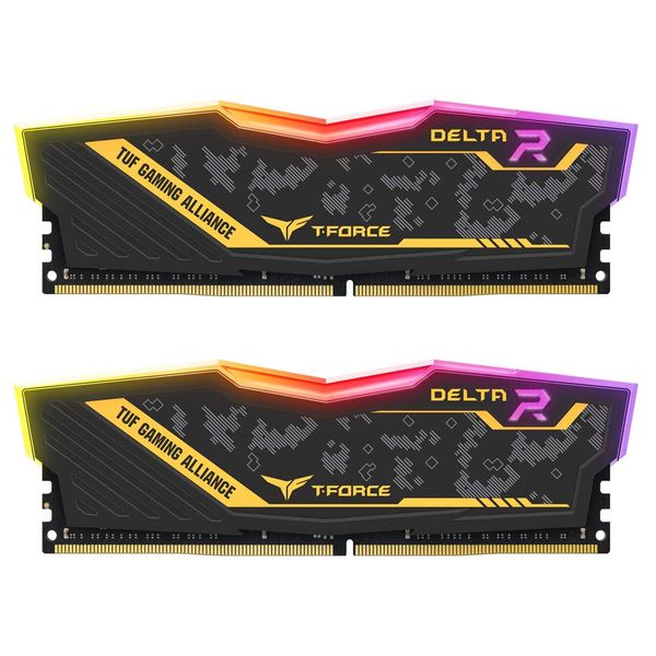   رم دسکتاپ DDR4 دو کاناله 3200 مگاهرتز  CL16 تیم گروپ مدل Delta TUF RGB ظرفیت 32 گیگابایت