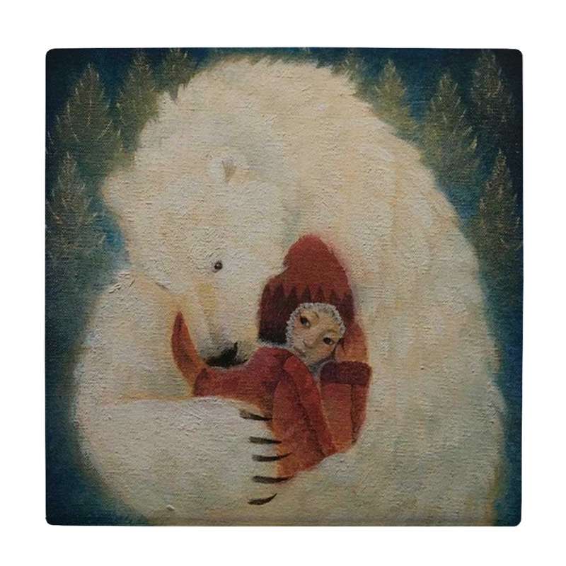زیر لیوانی طرح دختر و خرس قطبی کد 3251205_487