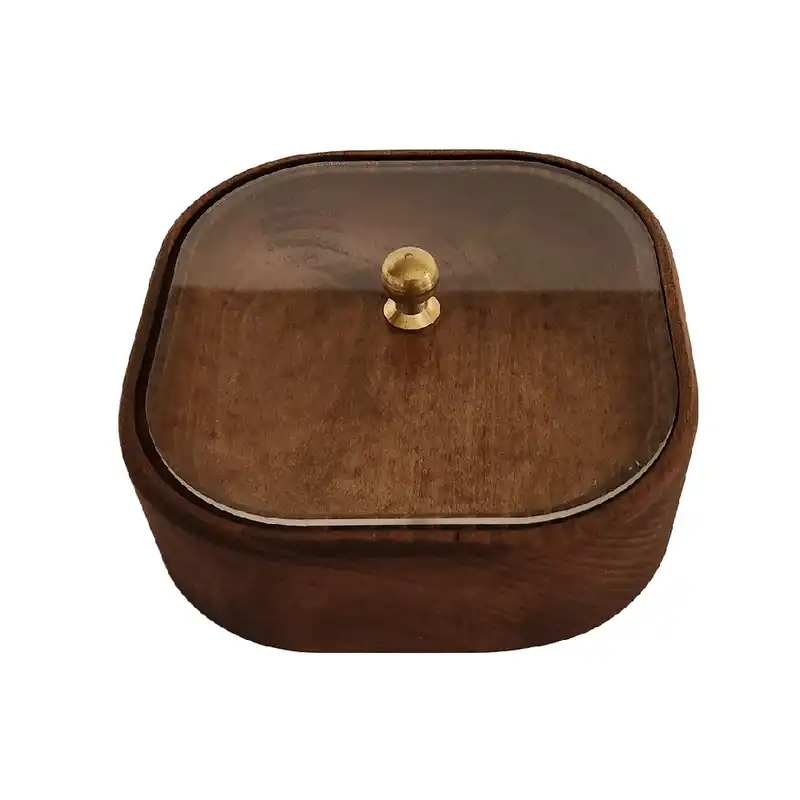 قندان چوبی گردوچ مدل مربع کد DK - 1300