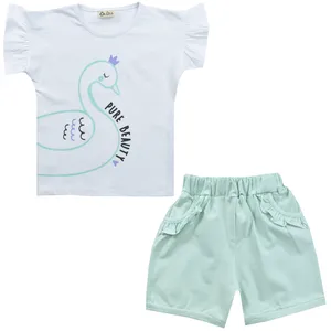 ست تی شرت و شلوارک دخترانه نیروان مدل 2171 -2