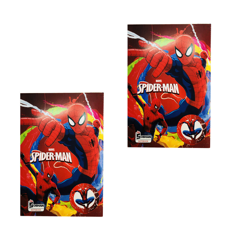 دفتر مشق 60 برگ سبحان طرح SPIDER MAN بسته 2 عددی