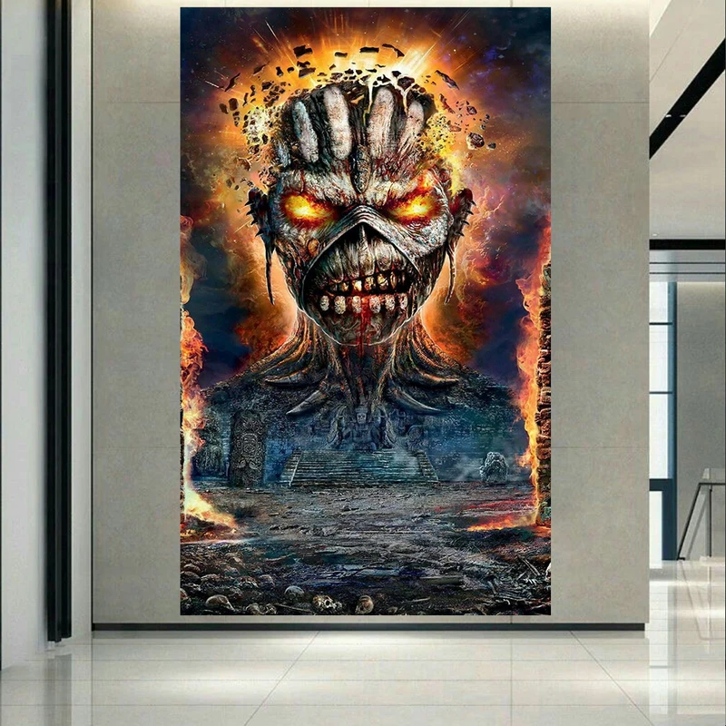 پوستر پارچه ای مدل چرم مخمل طرح گیم Iron Maiden کد AR2090