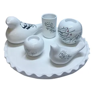 ست 6 تکه دکوری سفالی طرح مرغ آمین کد 111