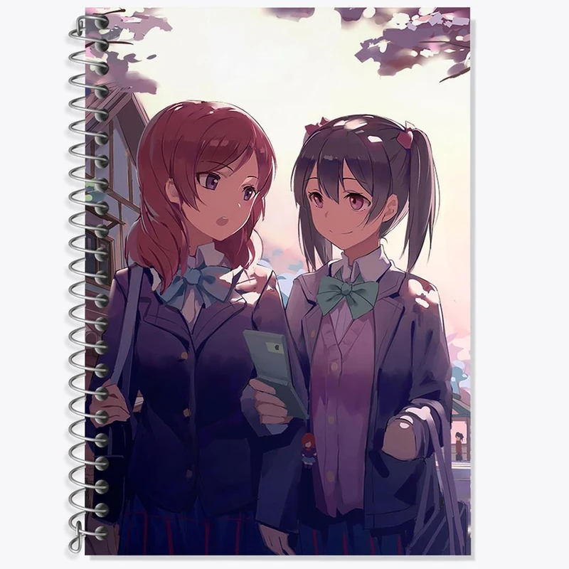 دفتر زبان 50 برگ خندالو مدل سه خط طرح نیکو و ماکی انیمه لاو لایو Love Live کد 18262