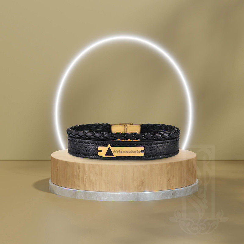 دستبند طلا 18 عیار مردانه لیردا مدل اسم محمدامین 9011