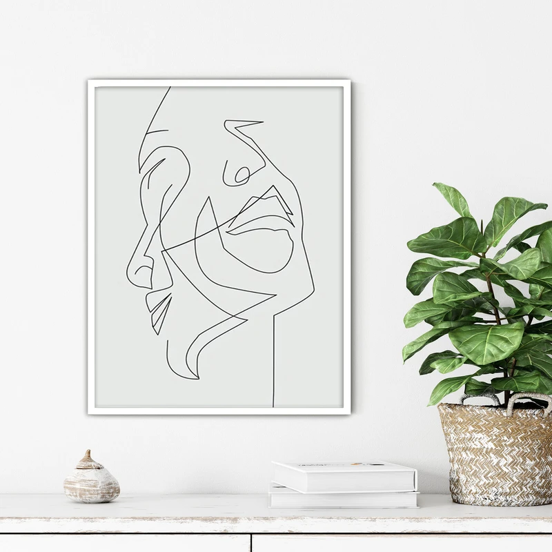 تابلو آتریسا طرح لاین آرت مدرن مدل ATFL104 فریم سفید