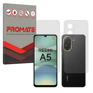 promate Transparent model Resistant screen protector suitable for Xiaomi Redmi A5 4G mobile phone along with the back of the phone
