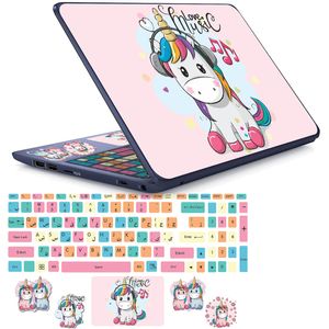 نقد و بررسی استیکر لپ تاپ مدل cute unicorn 05 مناسب برای لپ تاپ 15 تا 17 اینچ به همراه برچسب حروف فارسی کیبورد توسط خریداران