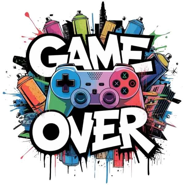 استیکر پارچه و لباس پاد آفرین مدل گیم اور over game کد 182