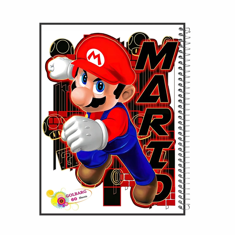 دفتر مشق 60 برگ گلبرگ مدل ماریو کد 386