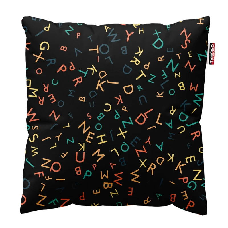  کوسن پاد آفرین طرح حروف انگلیسی کد 3847 سایز 30*30 سانتی متر