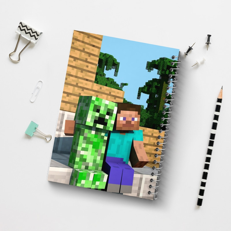 دفتر مشق 100 برگ خندالو طرح ماینکرافت (Minecraft) کد F2416