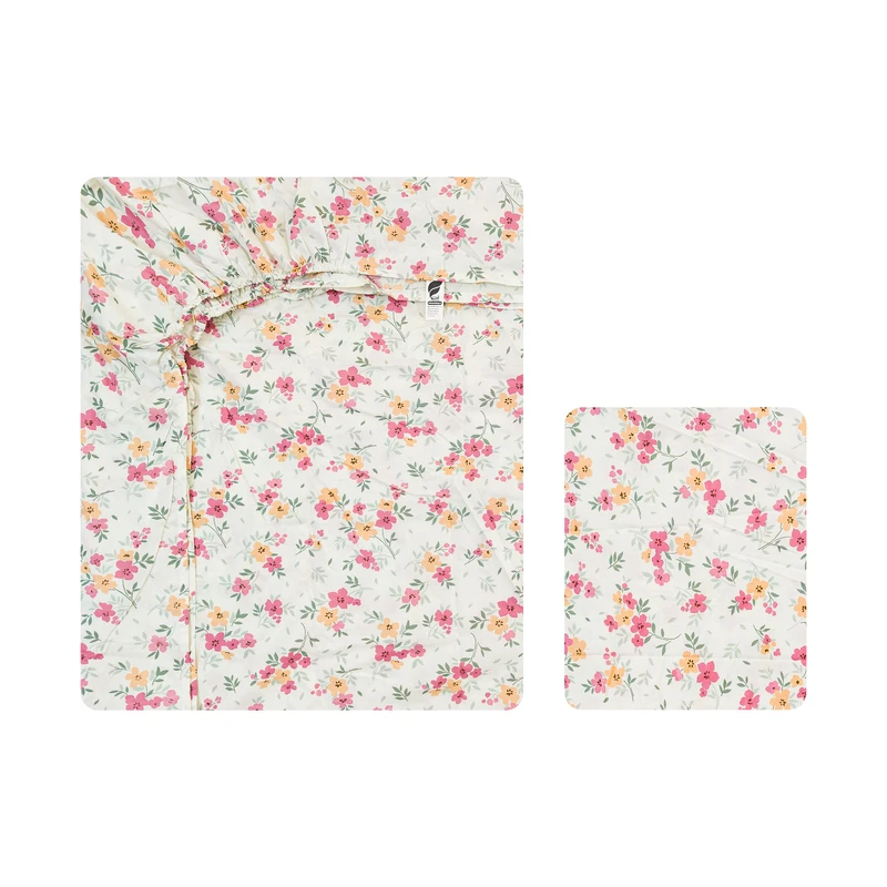 سرویس ملحفه 1 نفره 2 تکه آدنو مدل گلی کد FI39