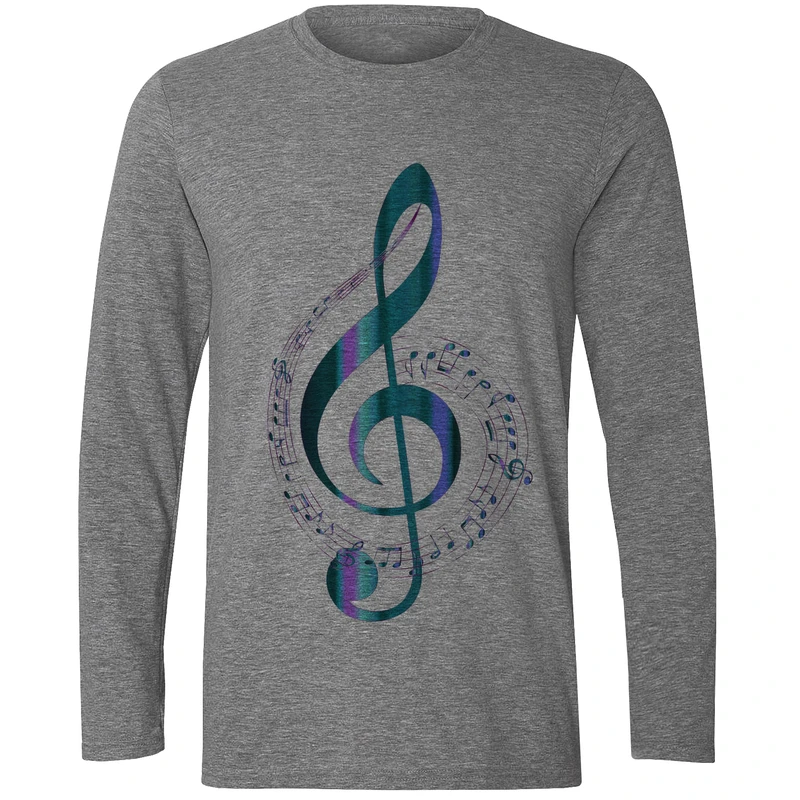 تی شرت آستین بلند مردانه مدل نت موسیقی F470