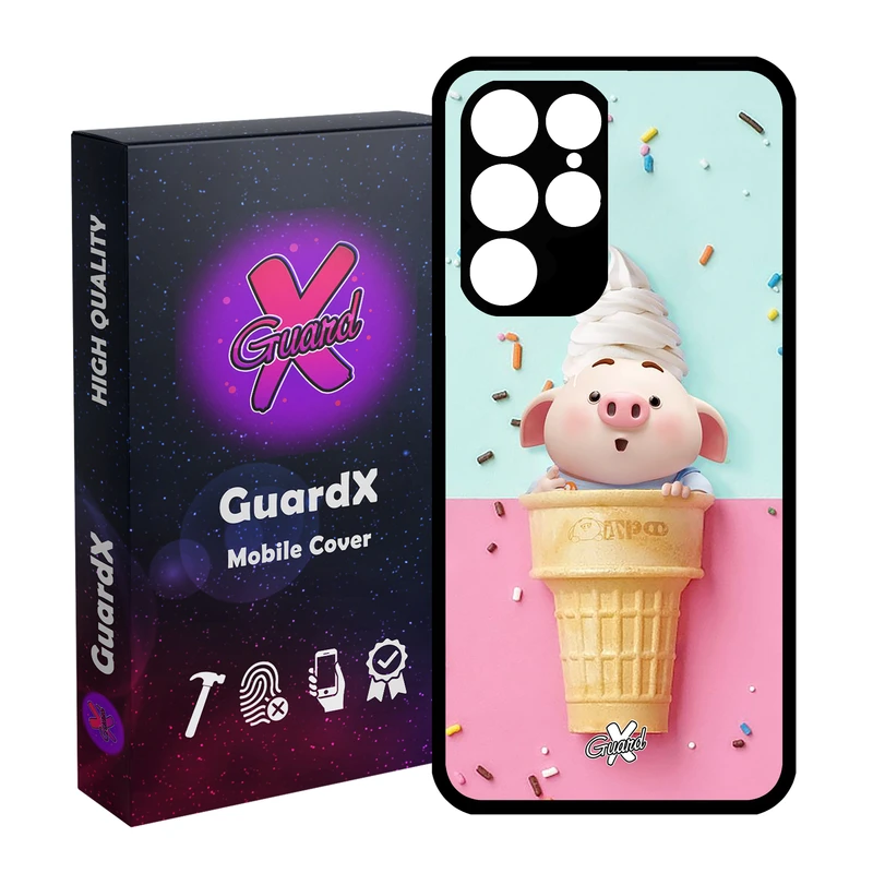 کاور گارد ایکس طرح Pig مدل Glass10026 مناسب برای گوشی موبایل سامسونگ Galaxy S22 Ultra