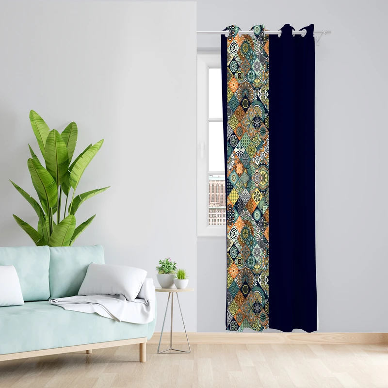 پرده طرح سنتی مدل مخمل پانچی کد  L 176 Z سایز 140x200 سانتی متر