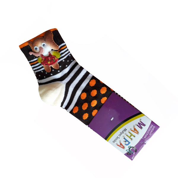 جوراب دخترانه مهپا مدل عروسکی رنگ مشکی