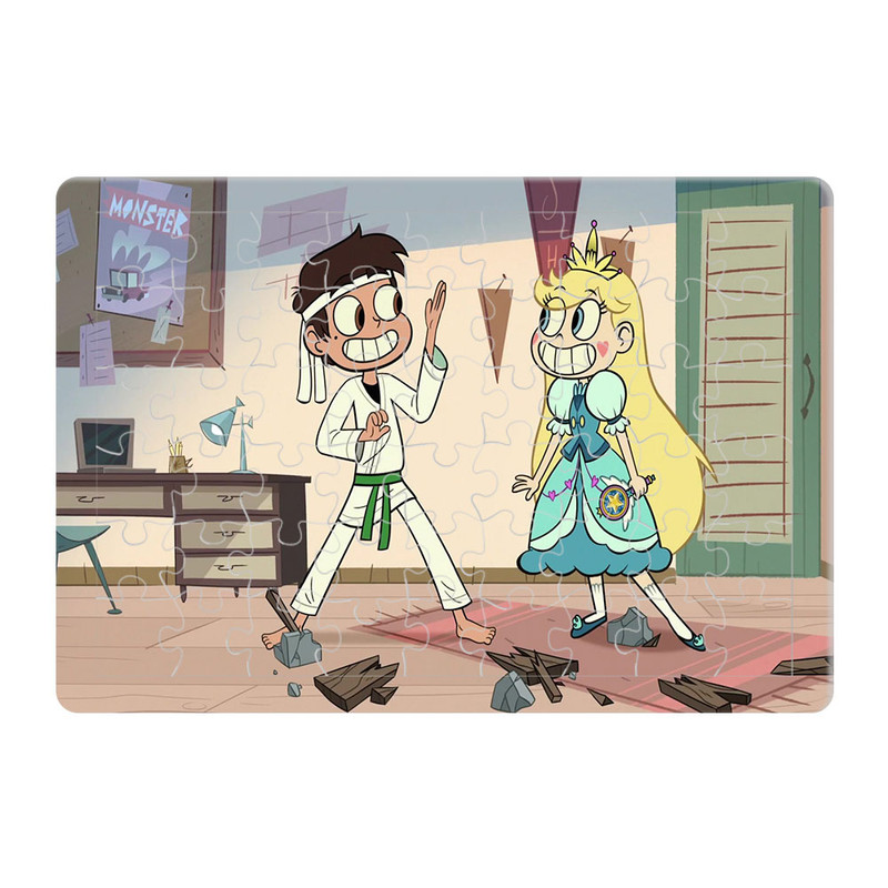 پازل 54 تکه هومرو مدل PL478 طرح انیمیشن استار در مقابل نیروهای شیطانی