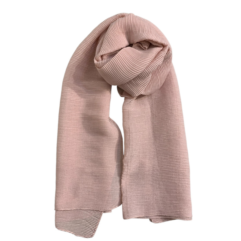 شال زنانه مدل پلیسه اکلیلی شاین‌دار کد 0021