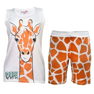 ست تاپ و شلوارک دخترانه مدل زرافه 11