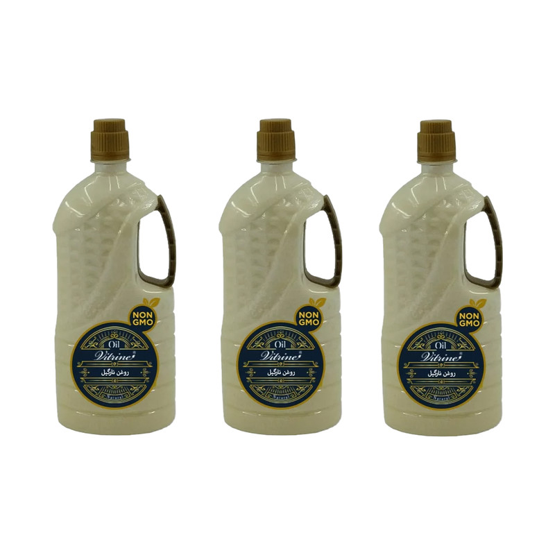 روغن پودر نارگیل خوراکی ویترین فود - 3 لیتر بسته‌ 3 عددی