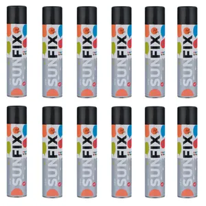 اسپری رنگ مشکی  براق سانفیکس کد Shine-BL-300 حجم 300 میلی لیتر مجموعه 12عددی