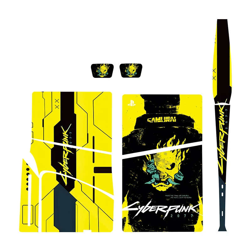 برچسب کنسول بازی پلی استیشن5 اسلیم دیسک خور توییجین وموییجین مدلcyberpunk 01 مجموعه7 عددی