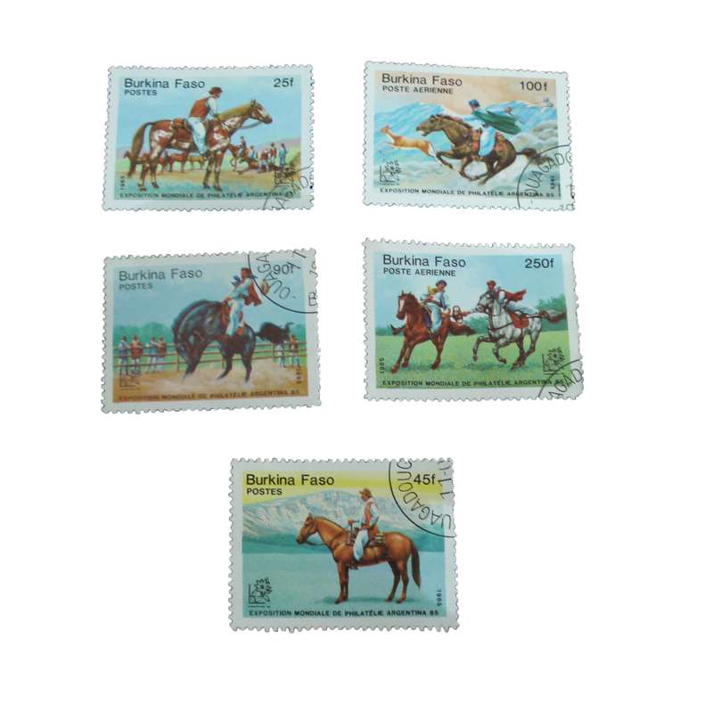 تمبر یادگاری مدل اسب سواران کد DS1559 مجموعه 5 عددی