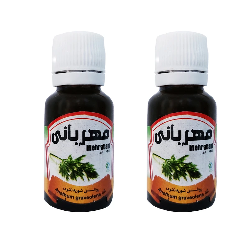 روغن بدن مهربانی مدل شوید کد RBM-SH-2 مناسب انواع پوست حجم 18 میلی لیتر بسته 2 عددی